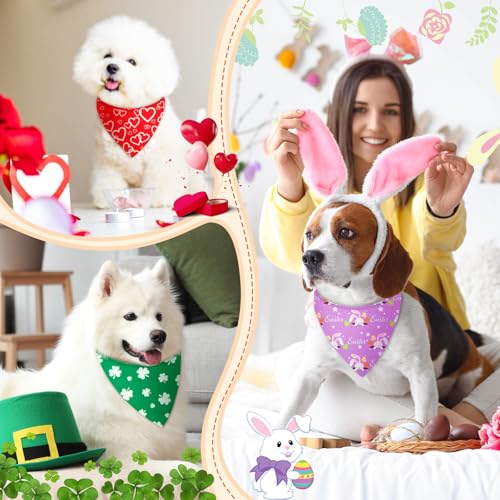 50 Pcs Holiday Dog Bandanas Bulk for Fall Autumn (Holiday / 25.6 x 17.7 x 17.7 Inch)
