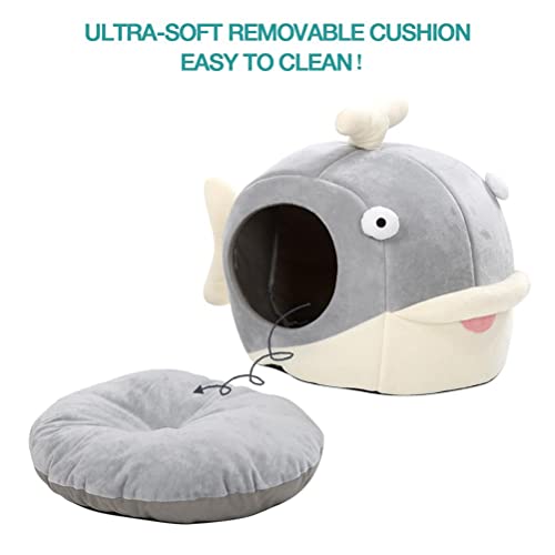 Cat Beds for Indoor Cats (Dolphin Gray / M)