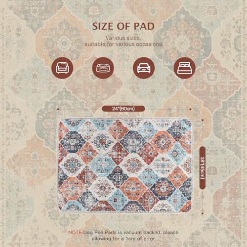 Washable Pee Pads for Dogs (24x18 Inch (Pack of 2) / 01-orange-multi)