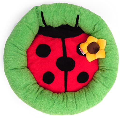 Soft Plush Small Cute and Cozy Nature Dog Cat Bed (Ladybug)