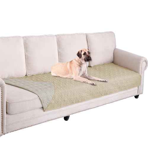 Waterproof Dog Bed Cover Pet Blanket for Furniture Bed Couch Sofa Reversible (40x90 Inch (Pack of 1) / Beige+khaki)