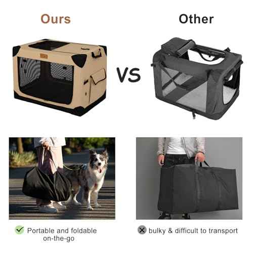 Soft Dog Crate for Medium Dogs (Dark Grey / 30.0"L x 21.0"W x 21.0"H)