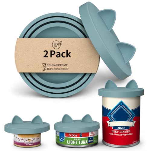 3-in-1 Dog Food Can Lids, Cat Food Can Covers, 2pcs, Light Blue (Light Blue)