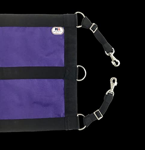 1200D 29"x19" Horse Stall Guard with Replaceable and Adjustable Length Straps and Replaceable Hardware (Purple black)