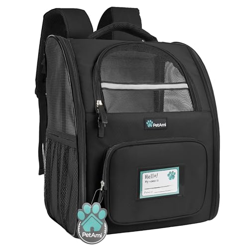 Dog Backpack Carrier Airline Approved Cat Pet Puppy Bag (Black)