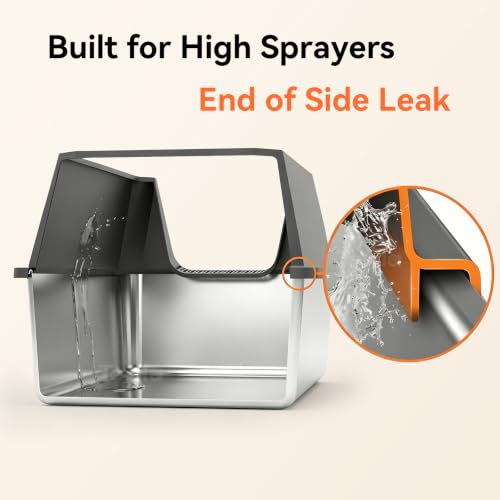 Stainless Steel Litter Box with High Sides (Dark Gray-1Pack)