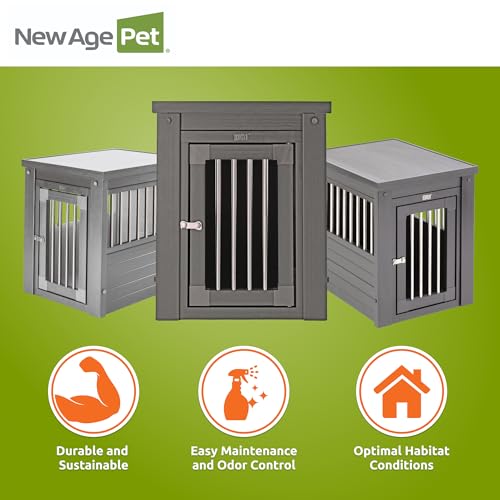 ECOFLEX® Small Furniture Style Dog Crate & End Table (Grey / 23.8"L x 18.2"W x 22.2"H)