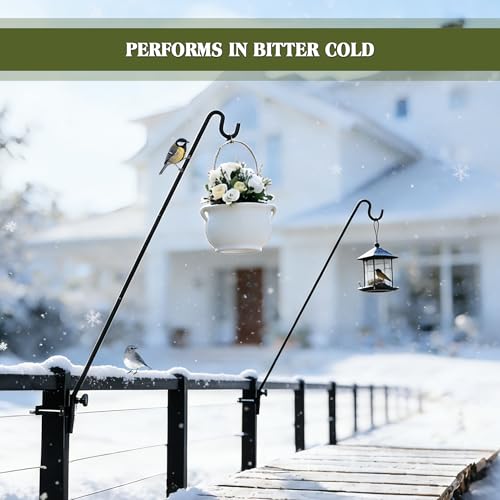 2 Packs Extended Fence Deck Heavy Duty Bird Feeder Hook (43" Long -2 Packs Fence Deck Hook)