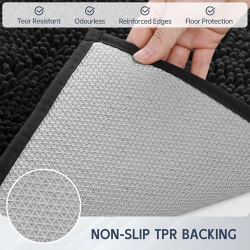 Dog Door Mat for Muddy Paws (72"x48" / Black)