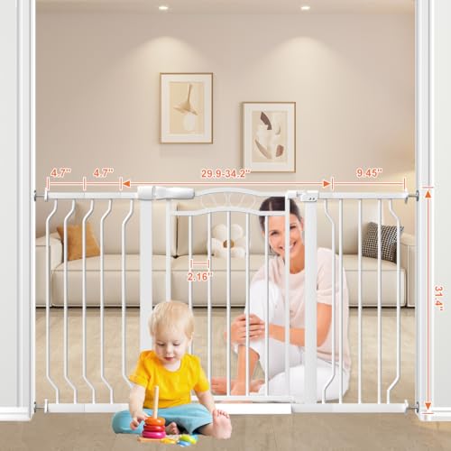 29.53 53.1” Extra Wide Baby Gate (White / 29.53"-53.1")