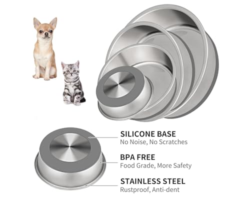Stainless Steel Dog Bowls Set of 2 (2 CUP / Gray)
