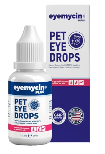 EYEMYCIN pet Eye Drops 1 fl oz Eye Drops for Dogs and Cats Vet (1 fl oz)