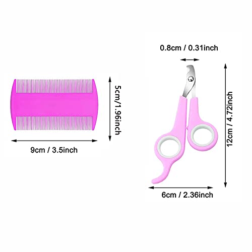 7 Piece Small Pet Grooming Kit (Pink)