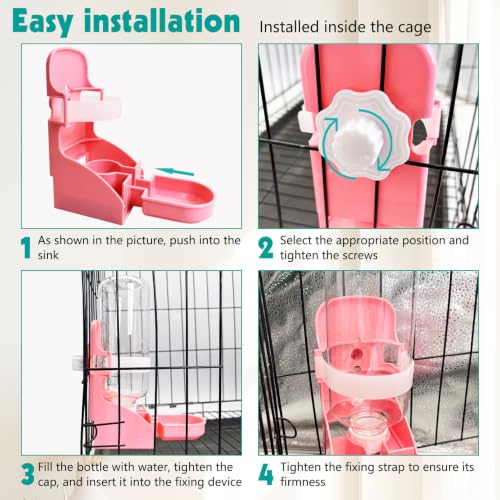 Rabbit Water Bottle (2PCS Water Dispenser, Blue+Pink)