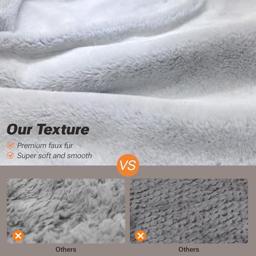 Orthopedic XL Dog Bed for Large Dogs with Faux Fur Top (XL (42"x32") / Grey)