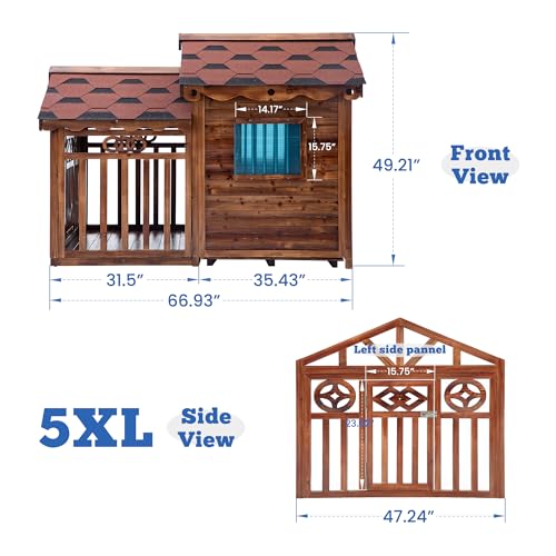 Deluxe Outdoor Dog House (Wood-Style4 / 5XL)