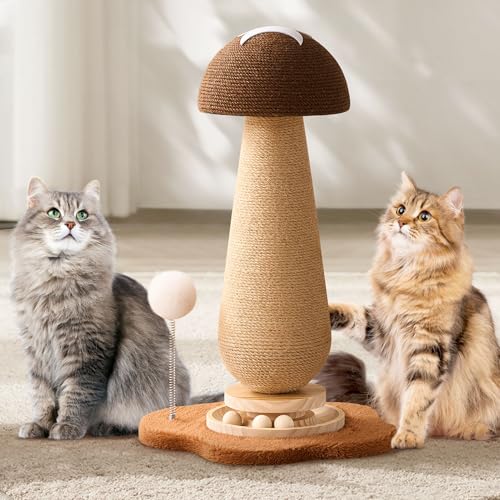 Mushroom Cat Scratching Post Cat Tree (Brown Mushroom)