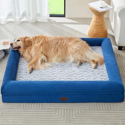 XL Extra Large Orthopedic for Senior Dog Bed Comfy Sleeping (Blue / X-L (41x28x7in))