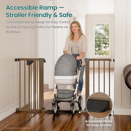 30 54" Extra Wide Baby Gate (Brown / 30"-54" W x 30.5" H)
