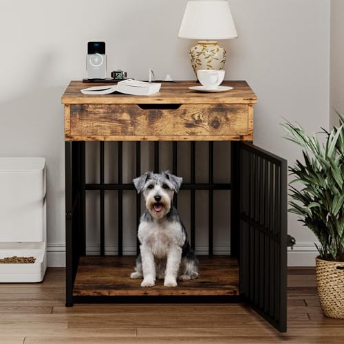 Dog Crate Furniture for Small Dogs (Rustic Brown)