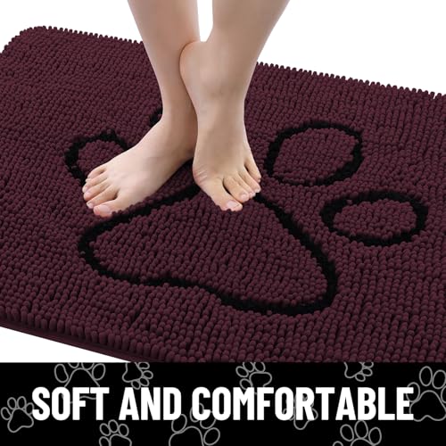 Dog Door Mat for Muddy Paws (30"X20" / Russet and Black)
