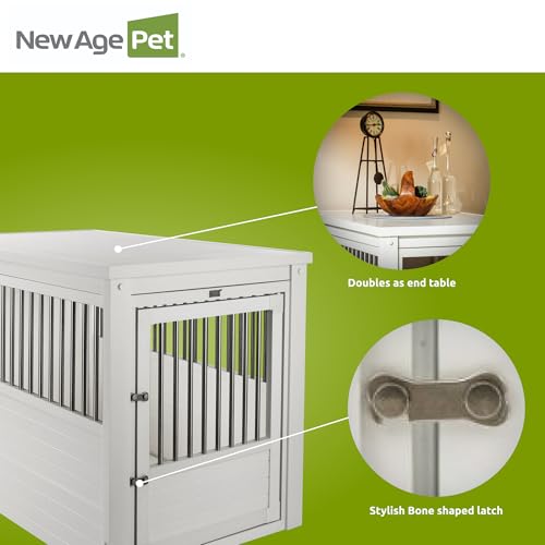 ECOFLEX® XL Furniture Style Dog Crate & End Table (Antique White / 42.6"L x 27.6"W x 30.9"H)