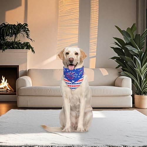 4th of July Dog Bandana (4th of July - Red White and Blue / Large)