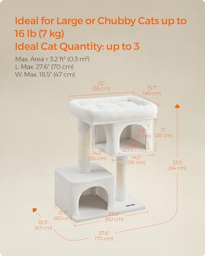 Cat Tree 33.1 (L (23.6"L x 15.7"W x 33.1"H) / Cream White)