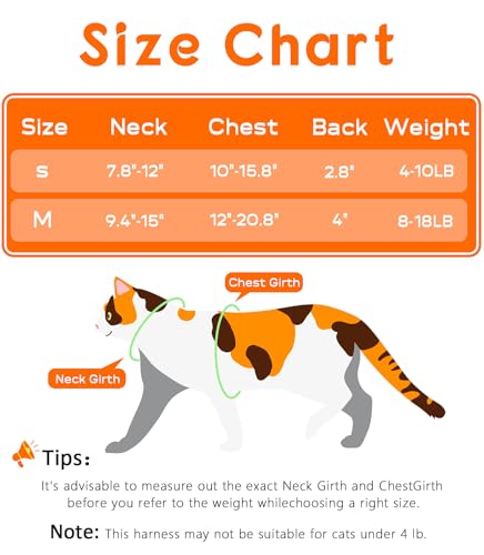 Cat Harness and Leash Set (Vibrant Leopard Orange / Medium (8-18 lb))