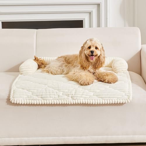 Dog Couch Bed for Large Dogs (Off white / X-Large(47.24"L X 37.4"W X 6.3"Th))