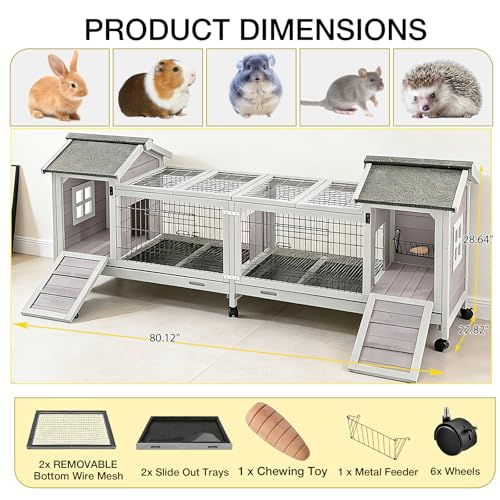 Rabbit Hutch Indoor Outdoor (（Grey-AIR68))