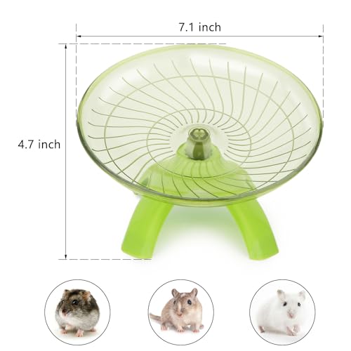 Hamster Wheel Flying Saucer Silent Exercise Wheel Running Wheel for Hamsters (Green)