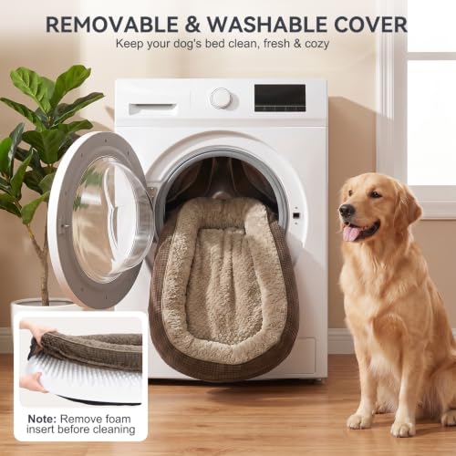Orthopedic Dog Bed for Extra Large Dogs (Brown / 48"l X 35"w X 7.5"th)