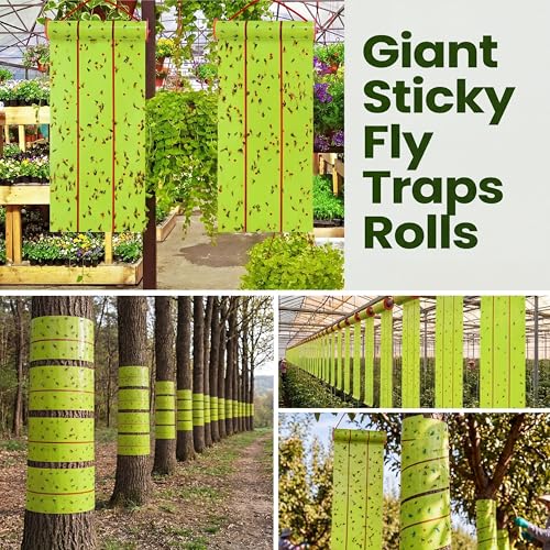 5 Pcs Giant Flypaper Fly Traps (Fluorescent Green)