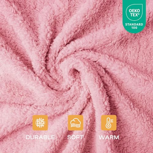 1 Pack 3 Calming Dog Blanket Fluffy Premium Fleece Pet Blankets Soft Sherpa Throw for Dogs Puppy Cat Pink Large (Large (Pack of 3) / Pink)