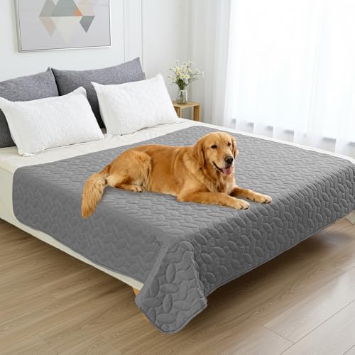Pet Bed Cover Dog Bed Blanket for Sofa and Furniture Waterproof New Pattern Design (82x120 Inch (Pack of 1) / Lightgrey)