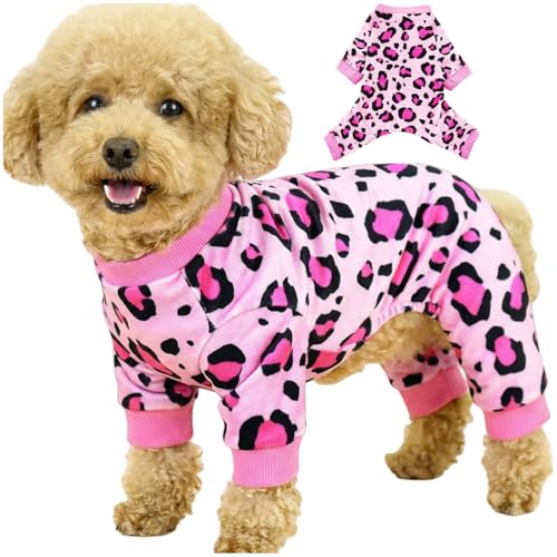 Dog Pajamas Onesie (02 Pink Leopard / 3XL (26-33 lb) Chest: 23.6")