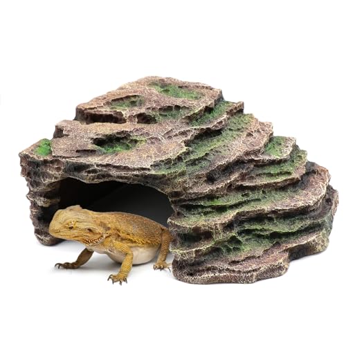 Large Reptile Hide Shale Scape Step Ledge (Large-11.8 * 9.8 * 5.3)