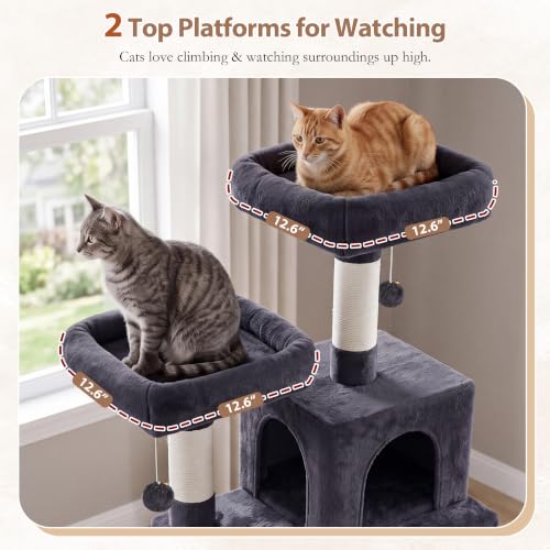 Cat Tree 71'' Tower for Large Cat with Scratching Post (71 inches / Smoky gray)