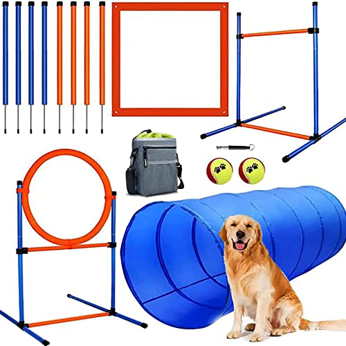 Dog Agility Training Equipment (5 PCS SET with Tunnel)