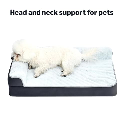 Washable Orthopedic Dog Bed for Large Dogs (L-42"×30"×8" / Light Gray)