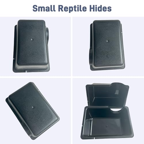 Small 2 Pcs Humid Hideout Cave for Reptiles (Black / Small (2 Count))