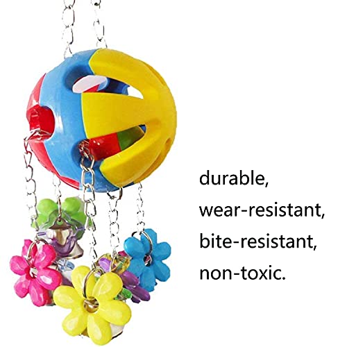 Bird String Ball Toy Hanging Parrot Swing Chew with Bell (C - Ball Toy)