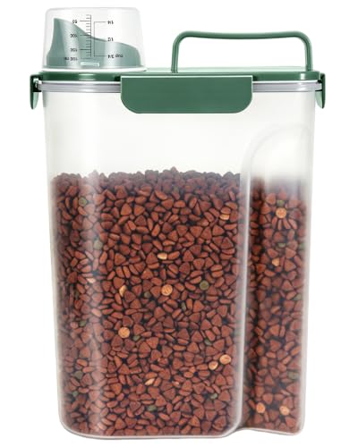 Cat Dog Food Storage Container 5 to 7 lbs (Bottle Green / 6 Qt)