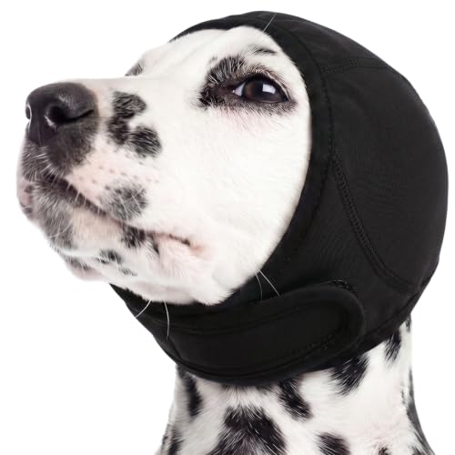 Dog Ear Wrap for Fireworks Storm Noise Blocking Ear Care Black L (Black / L)