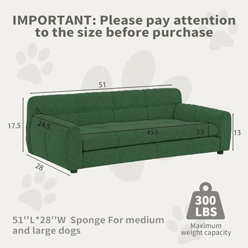 Elevated Dog Couch Bed (51 inch / Emerald Green)