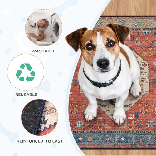 Super Absorbent & Leakproof Washable Dog Pee Pads (Red / 2FT x 2FT (Pack of 2))