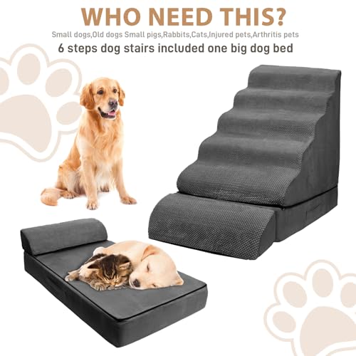 Dog Stairs for High Beds 30 (Dark Gray)