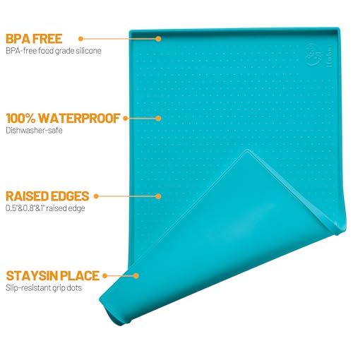 Dog Feeding Mat (Green(Teal) / 32"l X 24"w)