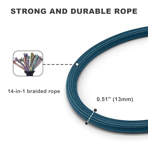 Rope Dog Leash (Navy Blue / 6FT*0.51" Single Handle)